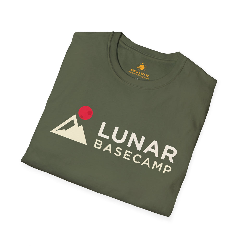 Lunar Basecamp T-Shirt — Retro Moon Mountain Logo Tee