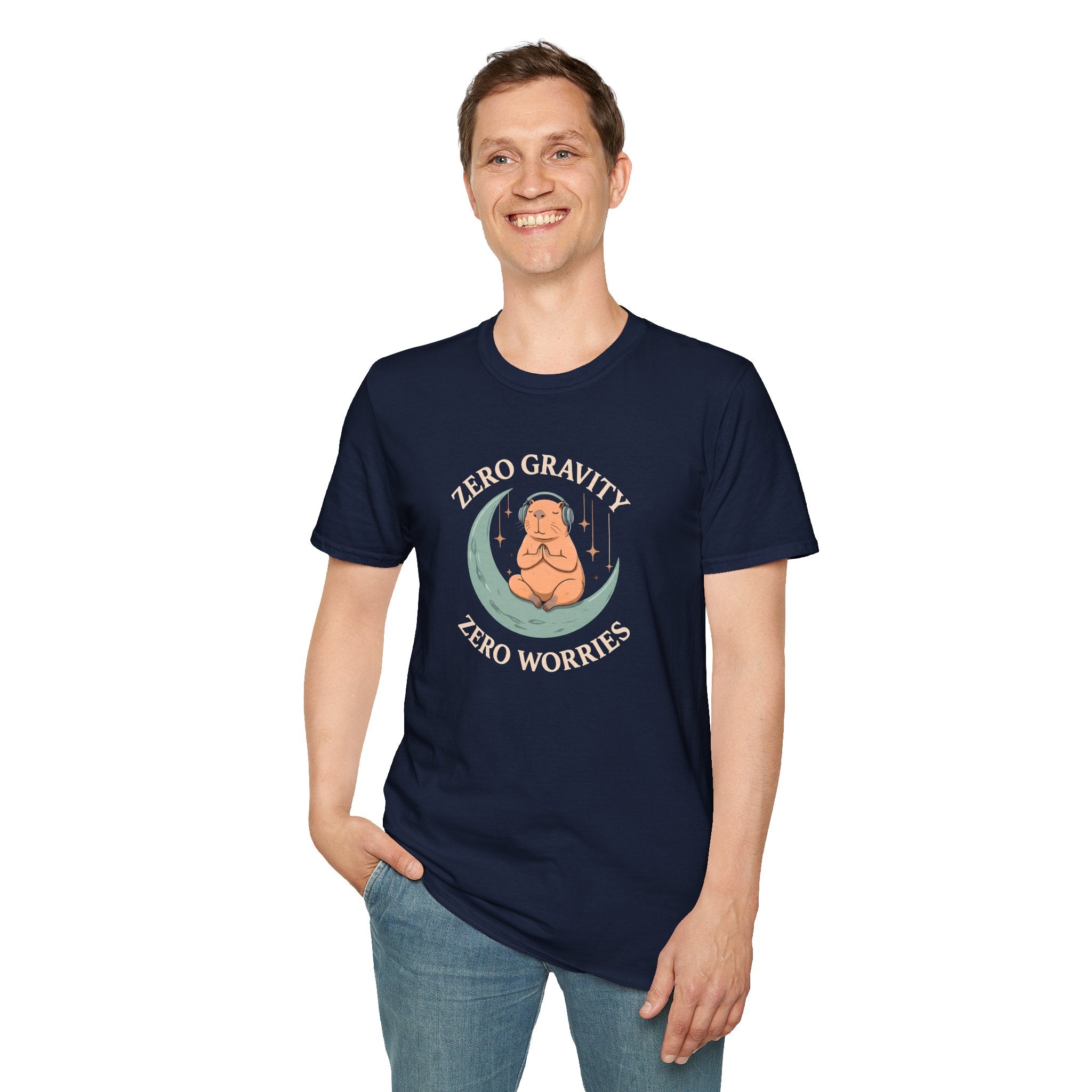 Zero Gravity, Zero Worries Meditating T-Shirt