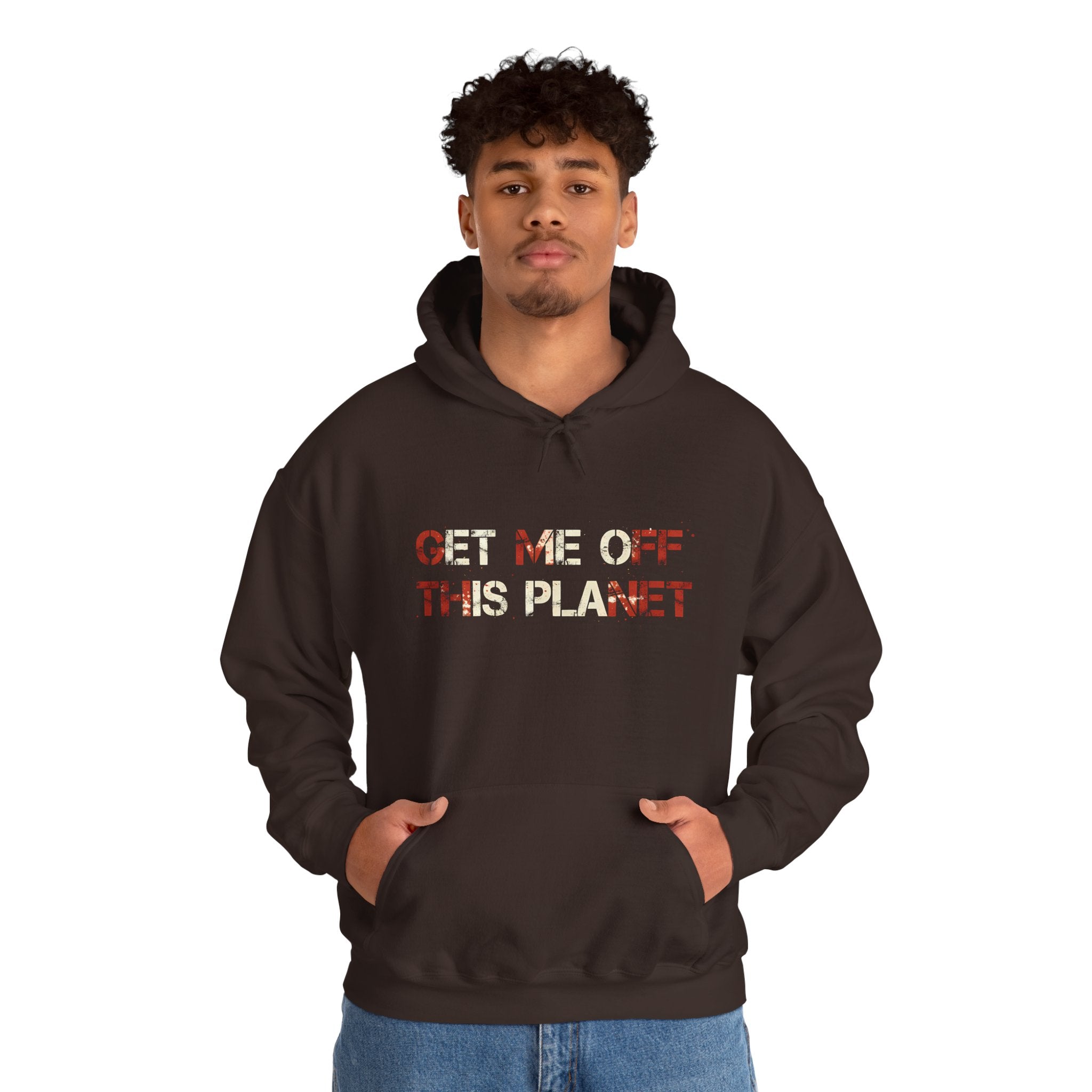 Get Me Off This Planet Hoodie — Funny Graphic Space Escape Pullover