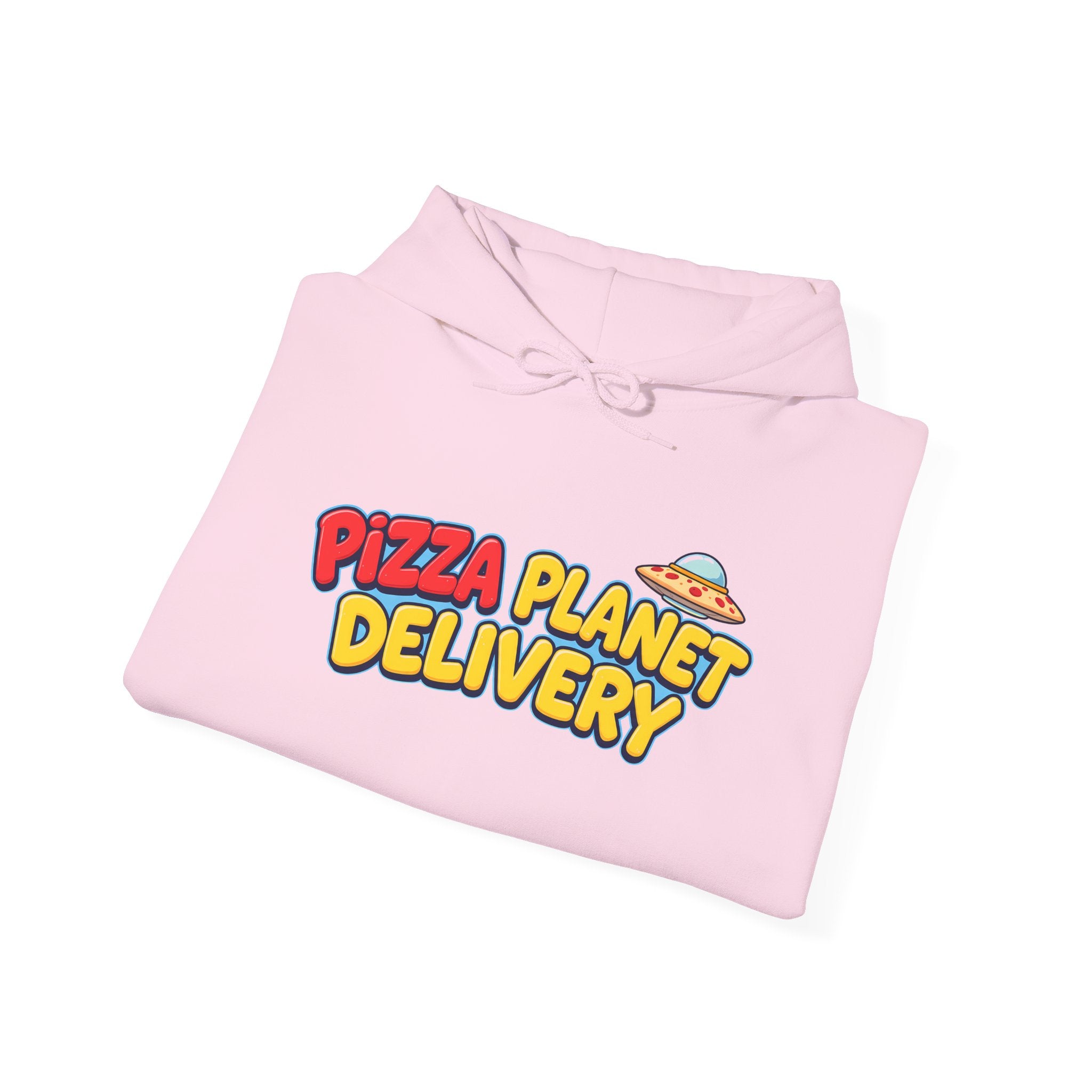 Pizza Planet Delivery Hoodie — Retro Cartoon Space Pizza Logo Pullover