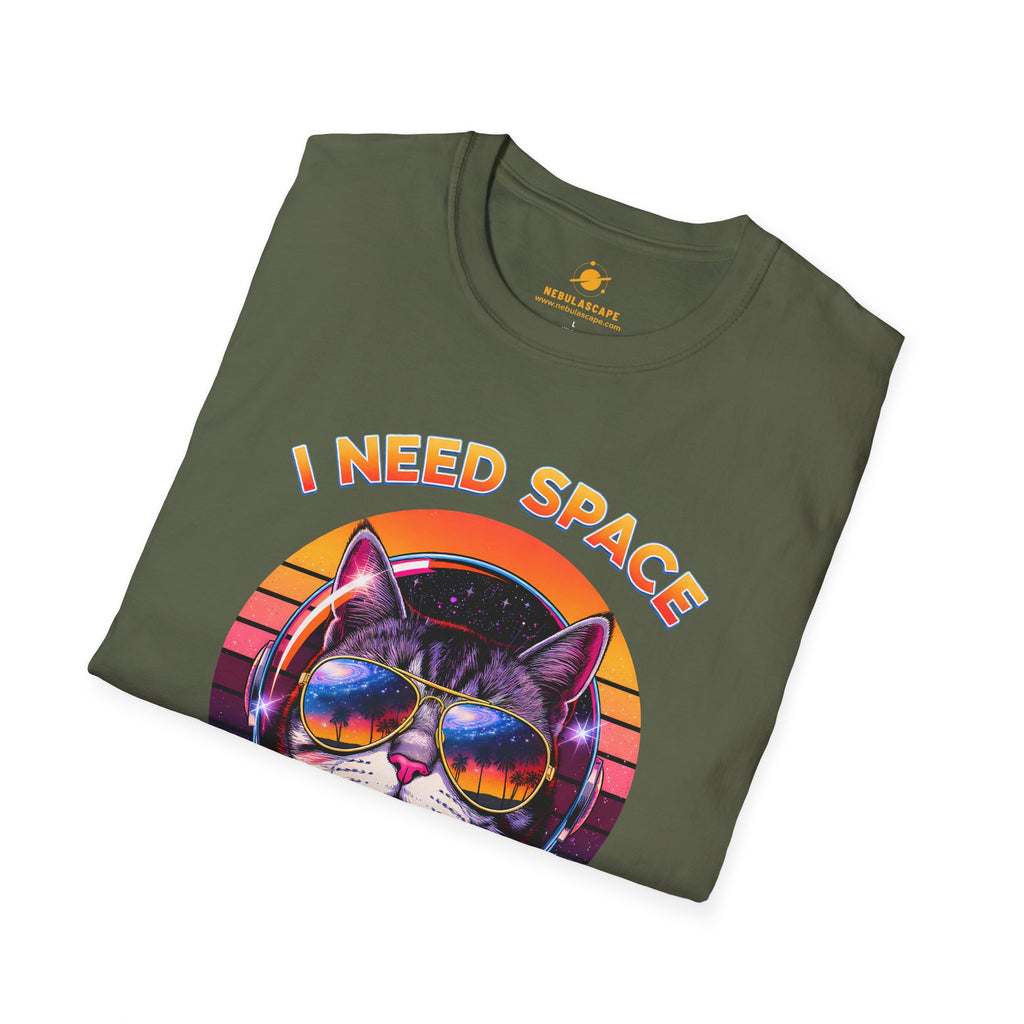 I Need Space Black Cat Astronaut T-Shirt