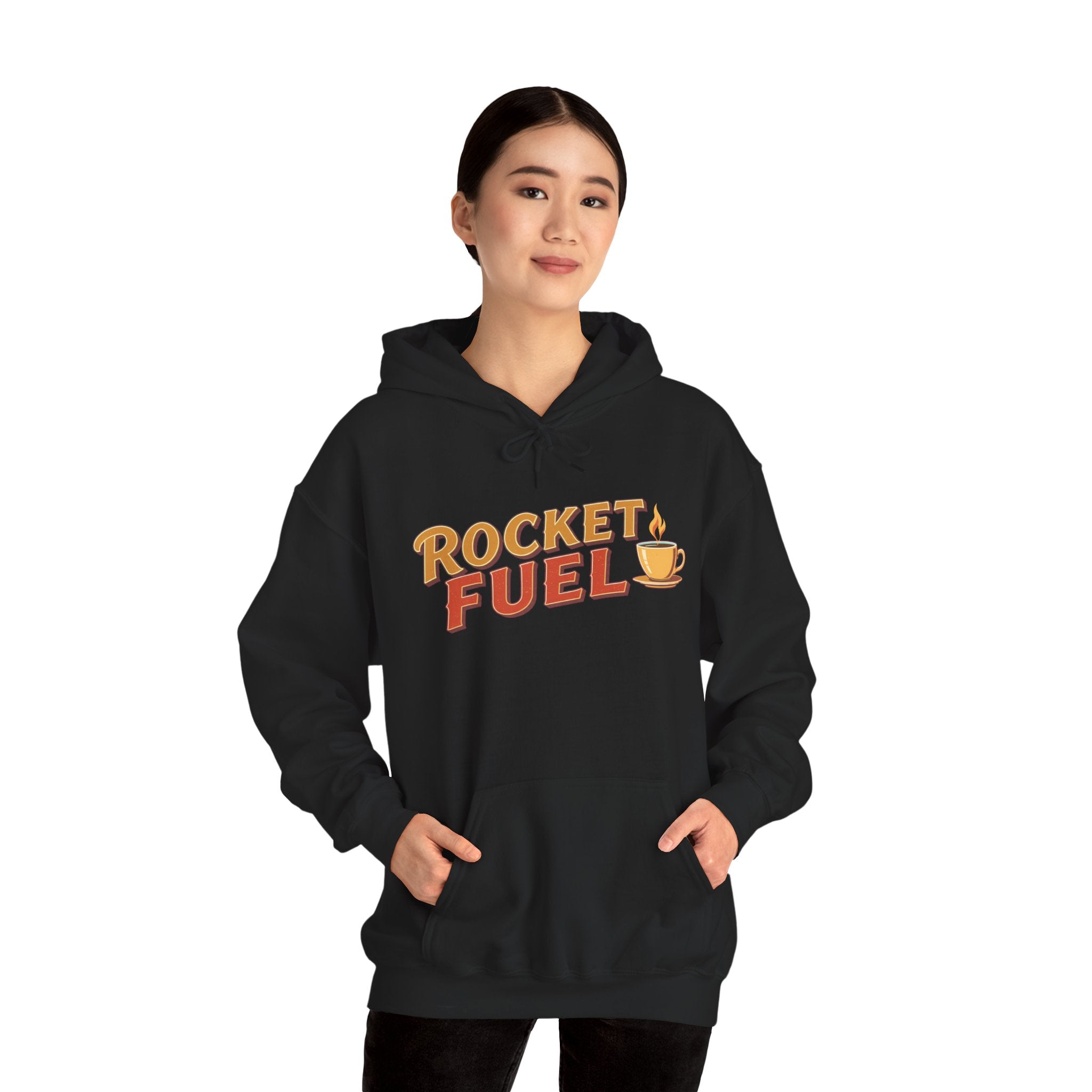 Rocket Fuel Hoodie — Coffee Lover Vintage Graphic Hooded Sweatshirt