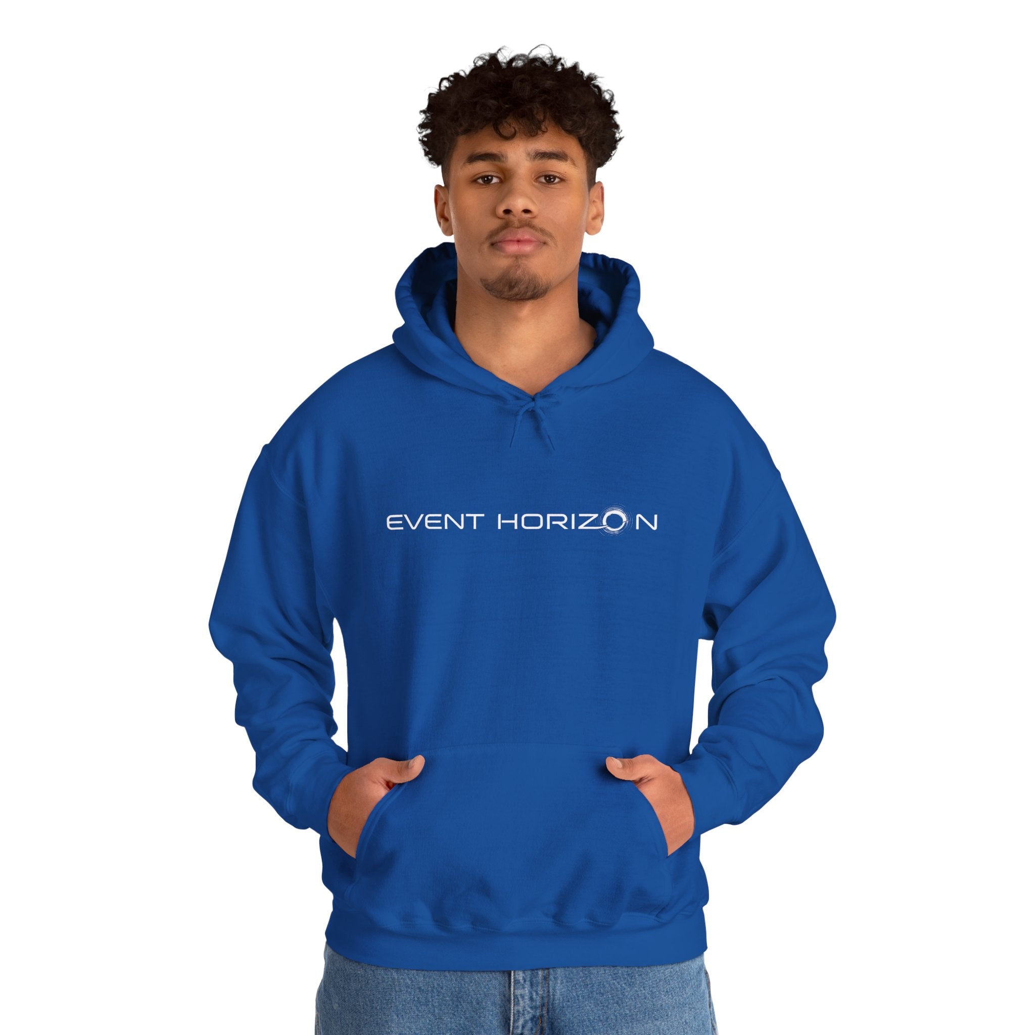 Event Horizon Hoodie — Minimal Sci‑Fi Logo Pullover