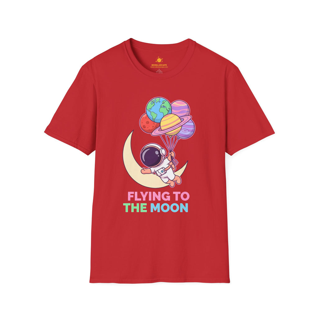 Flying to the Moon T-Shirt — Cute Astronaut Balloon Graphic Tee