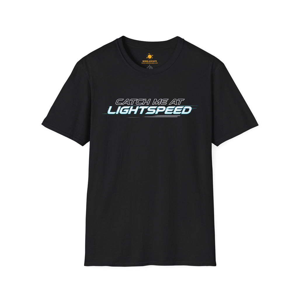 Catch Me At Lightspeed T-Shirt — Retro Futuristic Sci‑Fi Tee