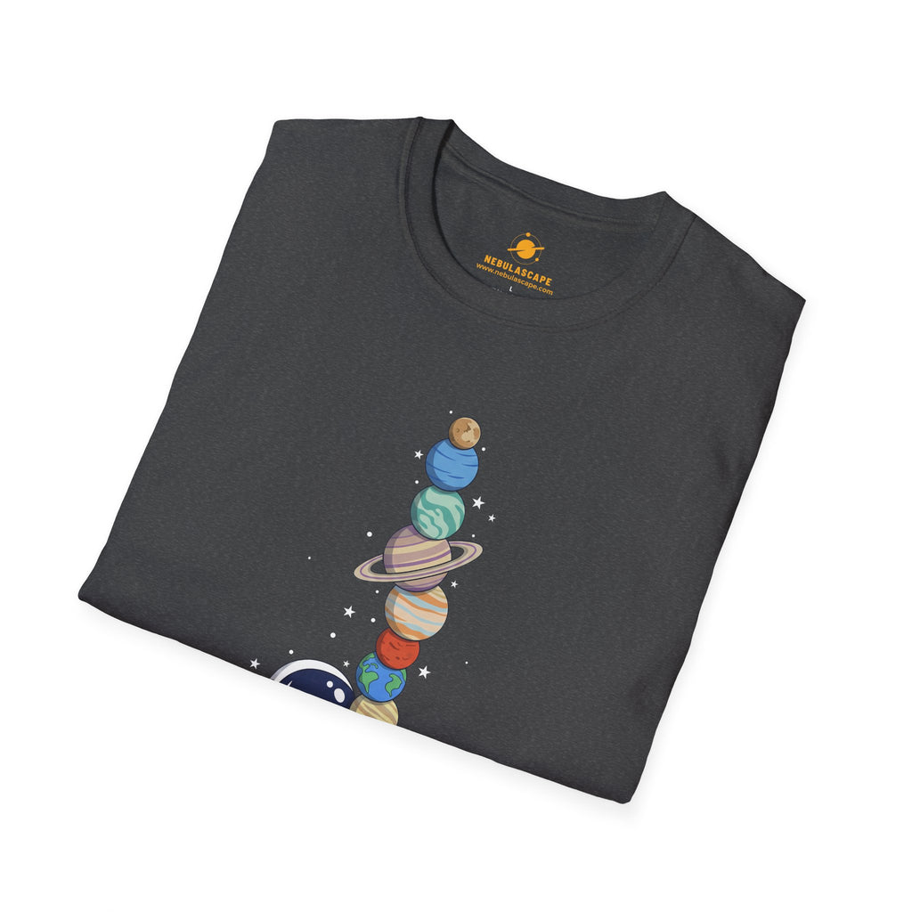 Astronaut Stacking Planets T-Shirt