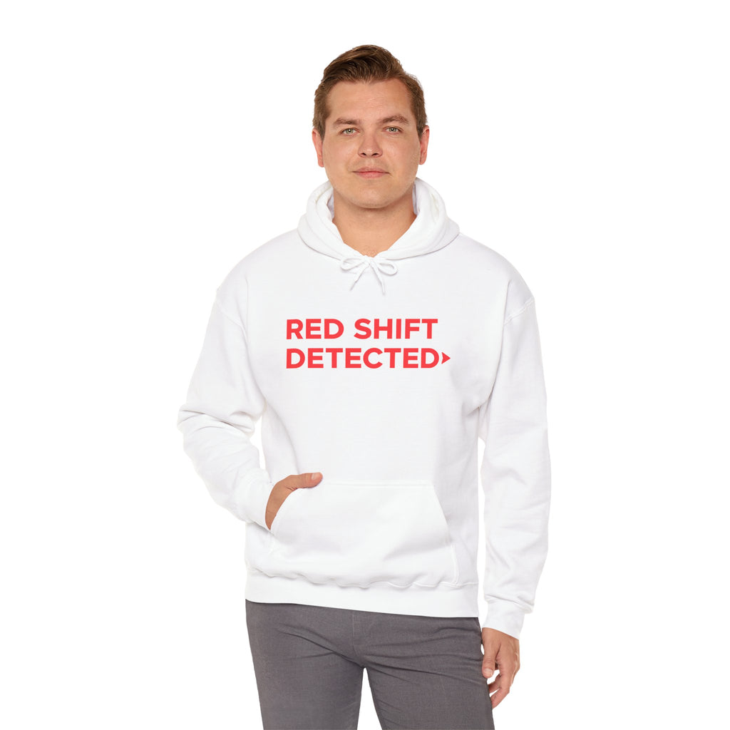 Red Shift Detected Hoodie — Astronomy Science Graphic Pullover