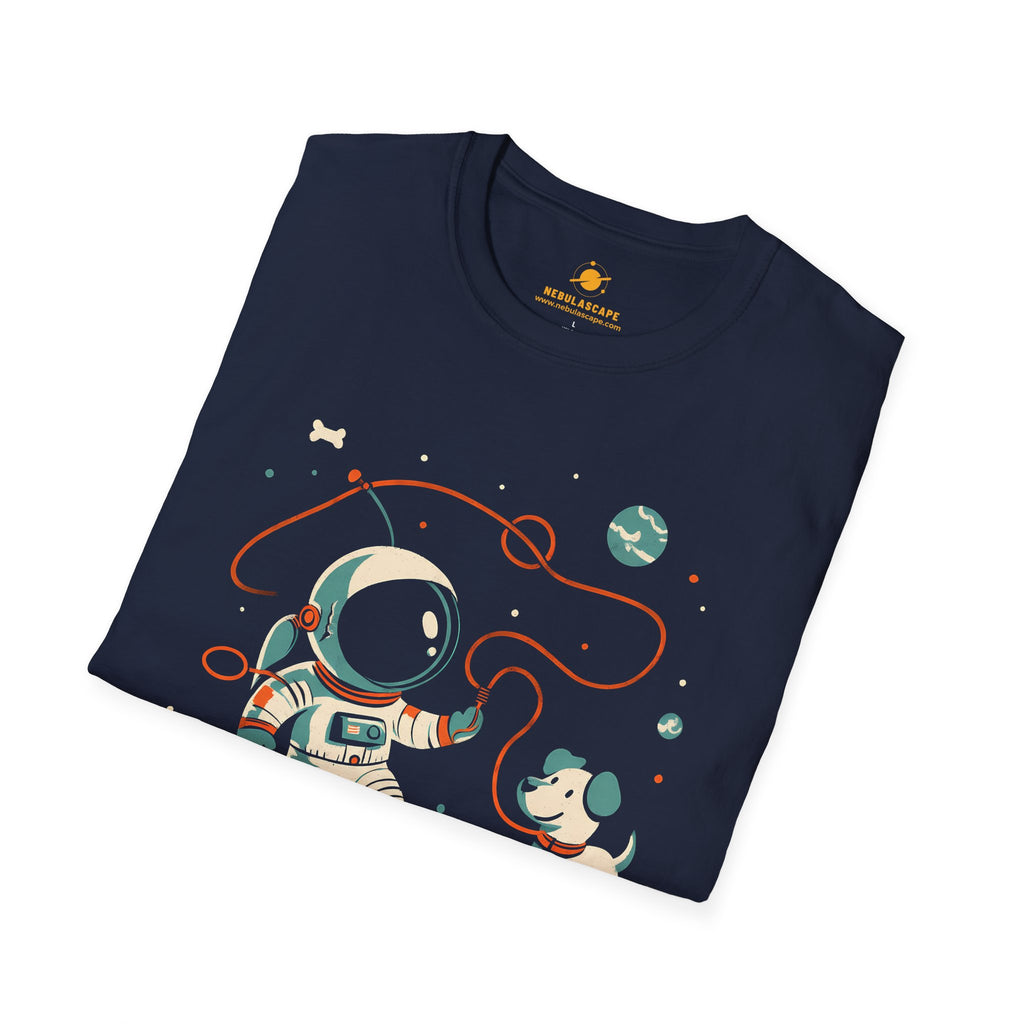 Astronaut & Puppy Graphic T-Shirt — Cute Space Explorer Tee