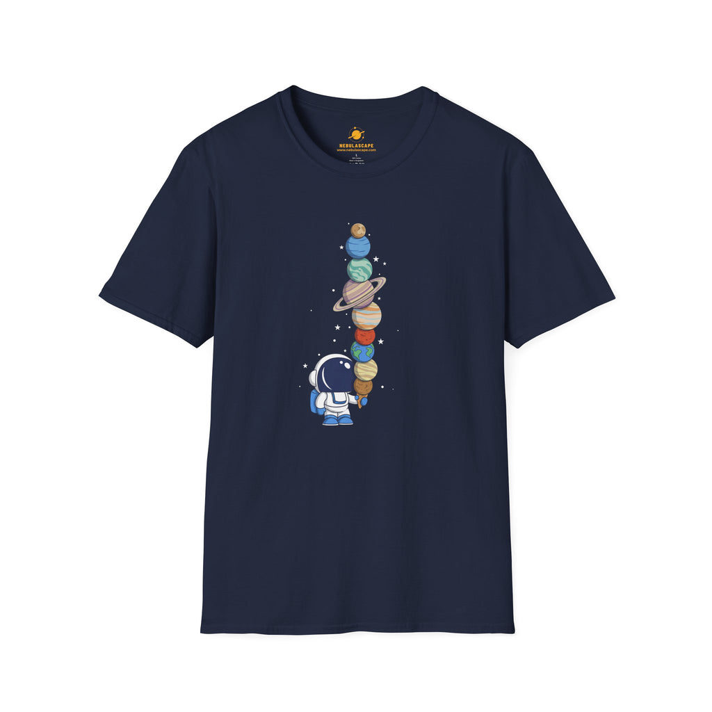 Astronaut Stacking Planets T-Shirt