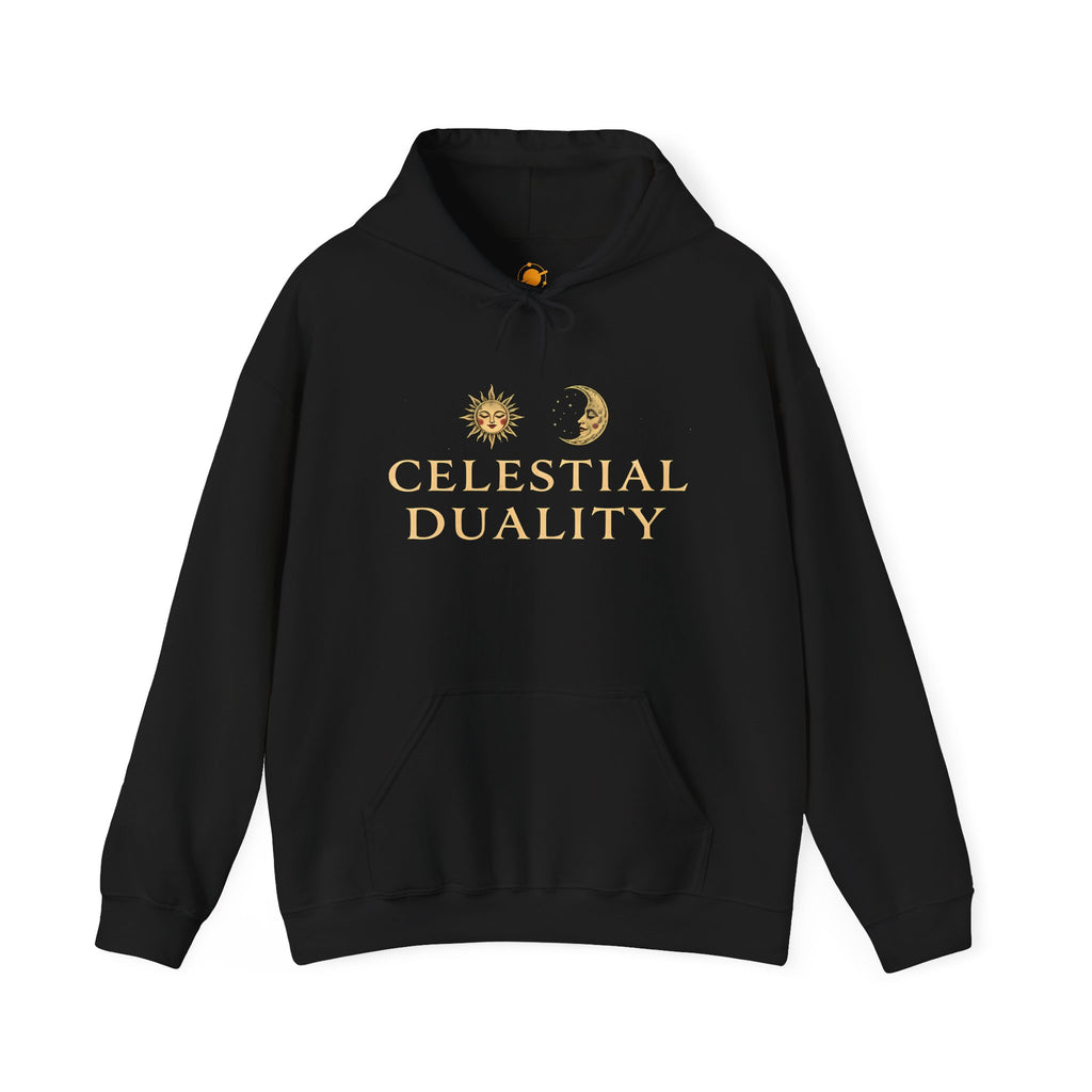 Celestial Duality Hoodie — Sun & Moon Spiritual Graphic Pullover
