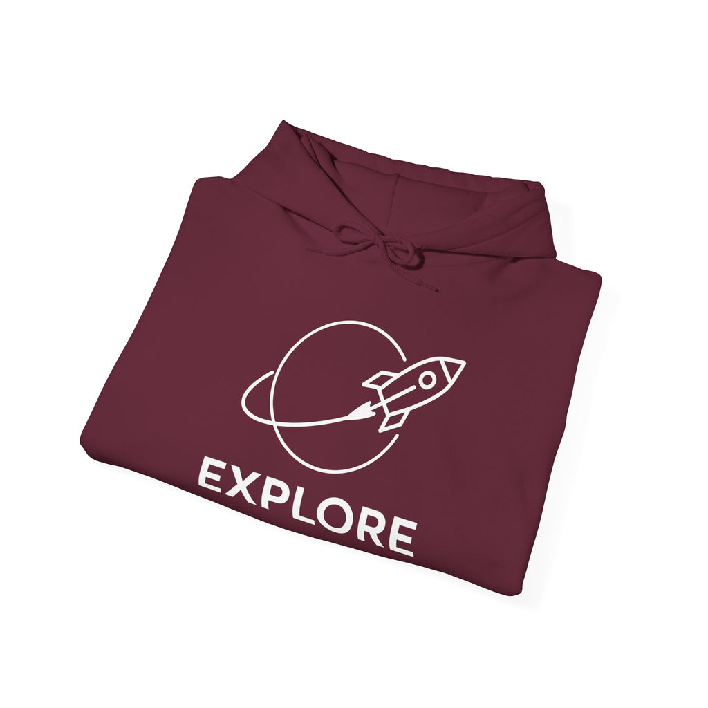 Explore Rocket Hoodie — Adventure Space Sweatshirt