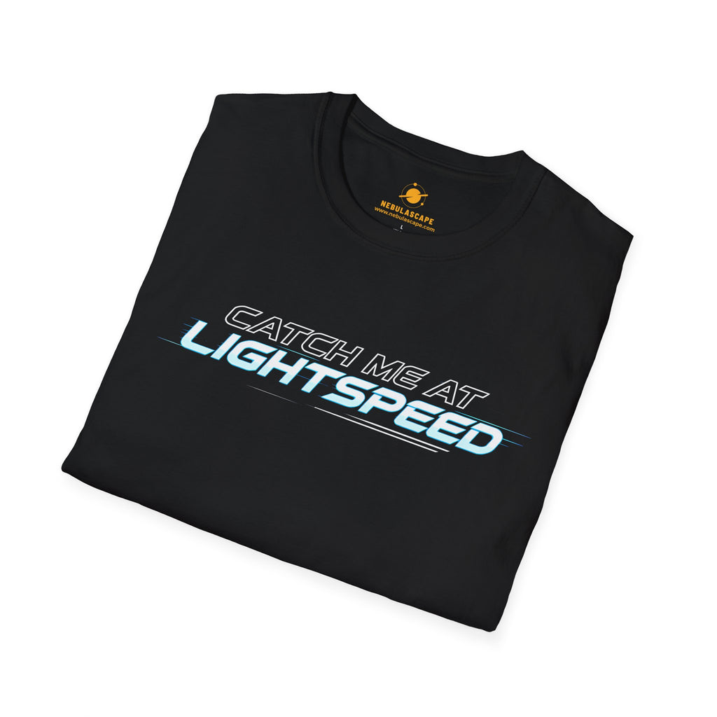 Catch Me At Lightspeed T-Shirt — Retro Futuristic Sci‑Fi Tee