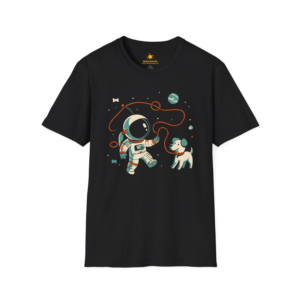 Astronaut & Puppy Graphic T-Shirt — Cute Space Explorer Tee