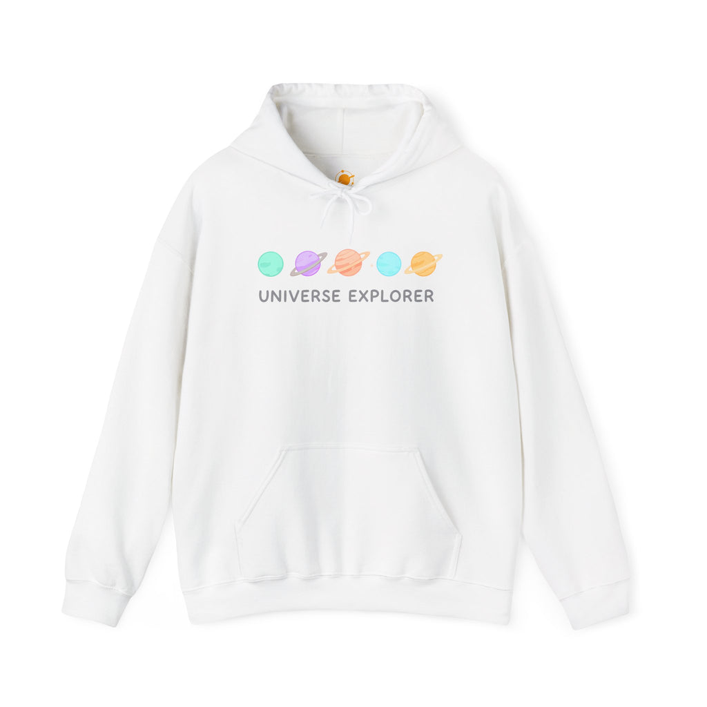 Universe Explorer Hoodie — Cute Pastel Planets Graphic Sweatshirt