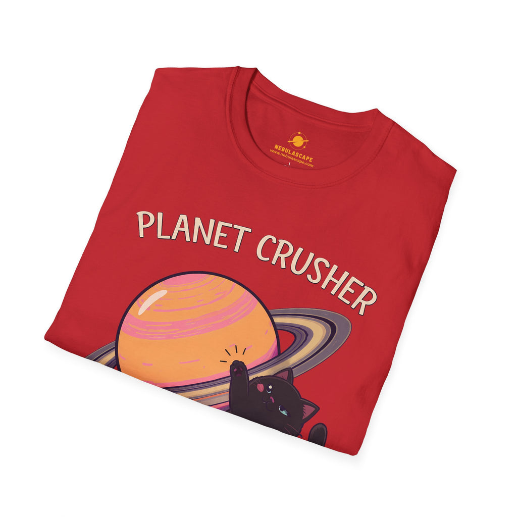 Planet Crusher Black Cat Playing T-Shirt