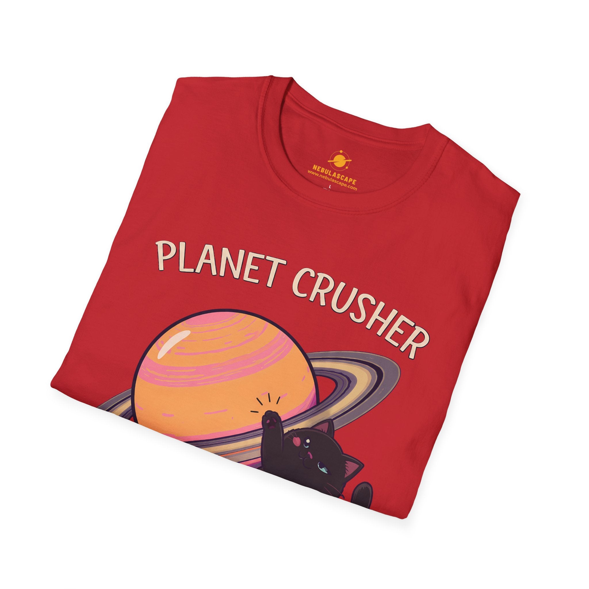 Planet Crusher Black Cat Playing T-Shirt