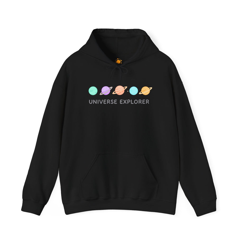 Universe Explorer Hoodie — Cute Pastel Planets Graphic Sweatshirt