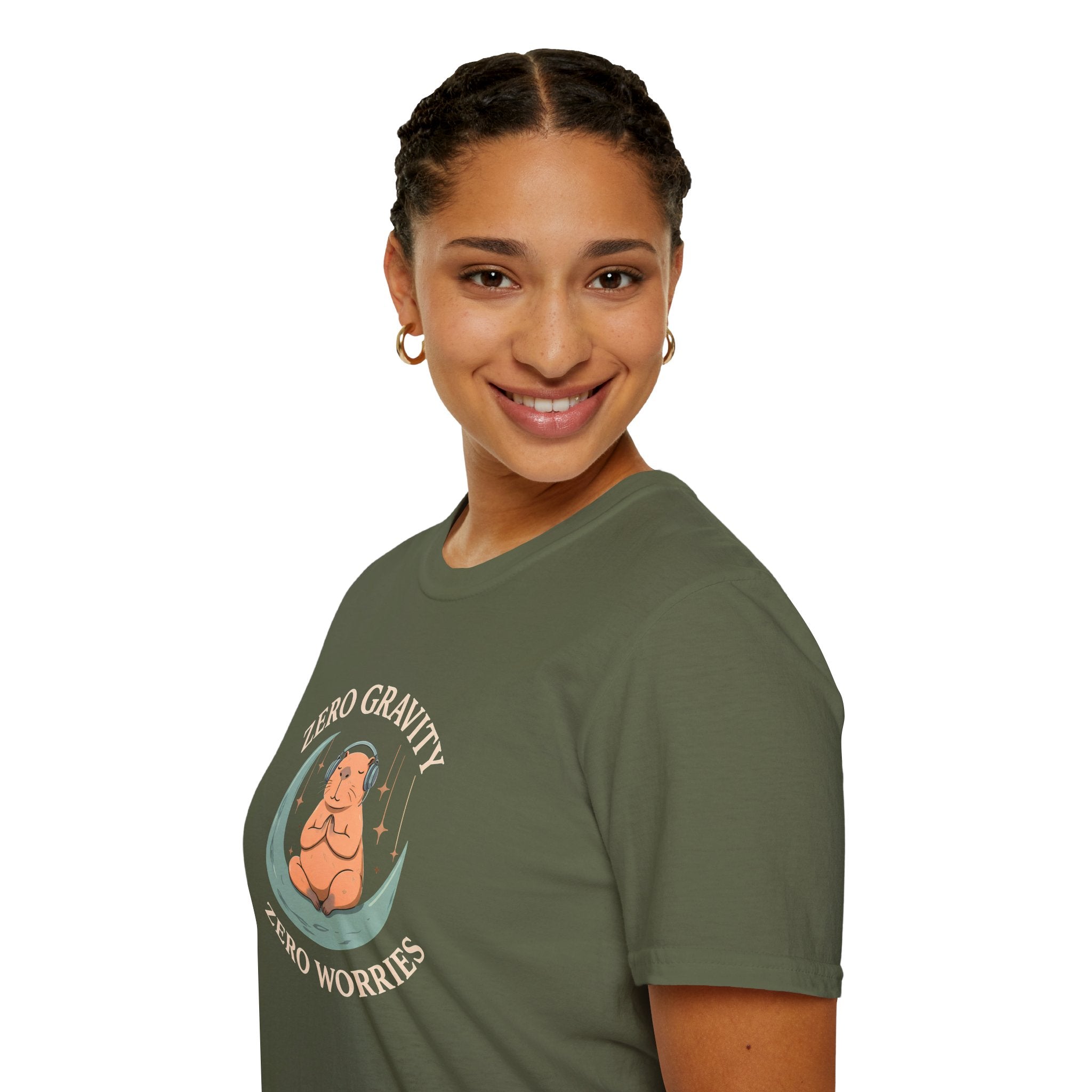 Zero Gravity, Zero Worries Meditating T-Shirt