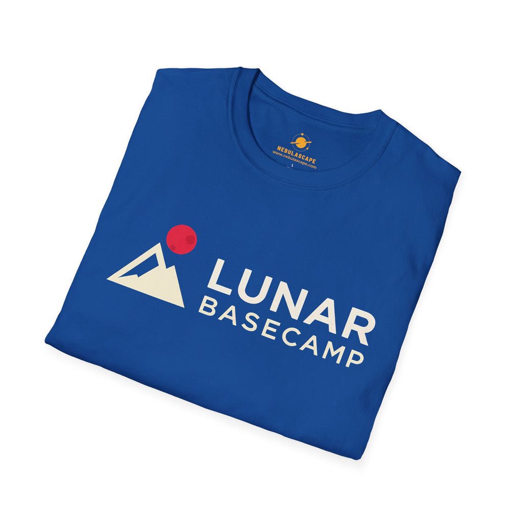 Lunar Basecamp T-Shirt — Retro Moon Mountain Logo Tee