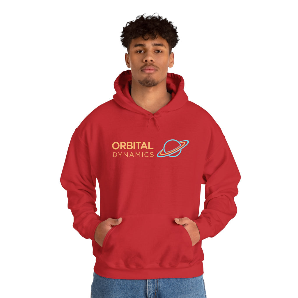 Orbital Dynamics Hoodie — Retro Planet Logo Space Sweatshirt