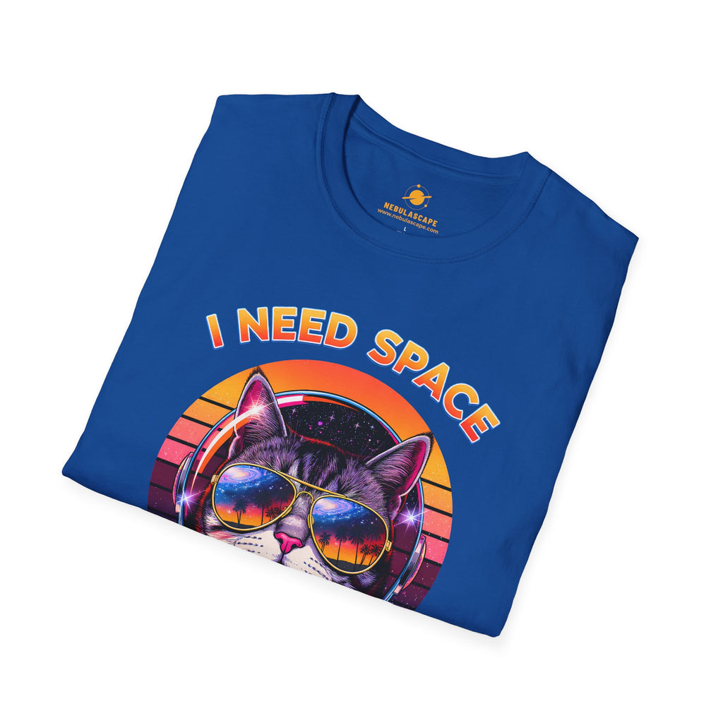 I Need Space Black Cat Astronaut T-Shirt