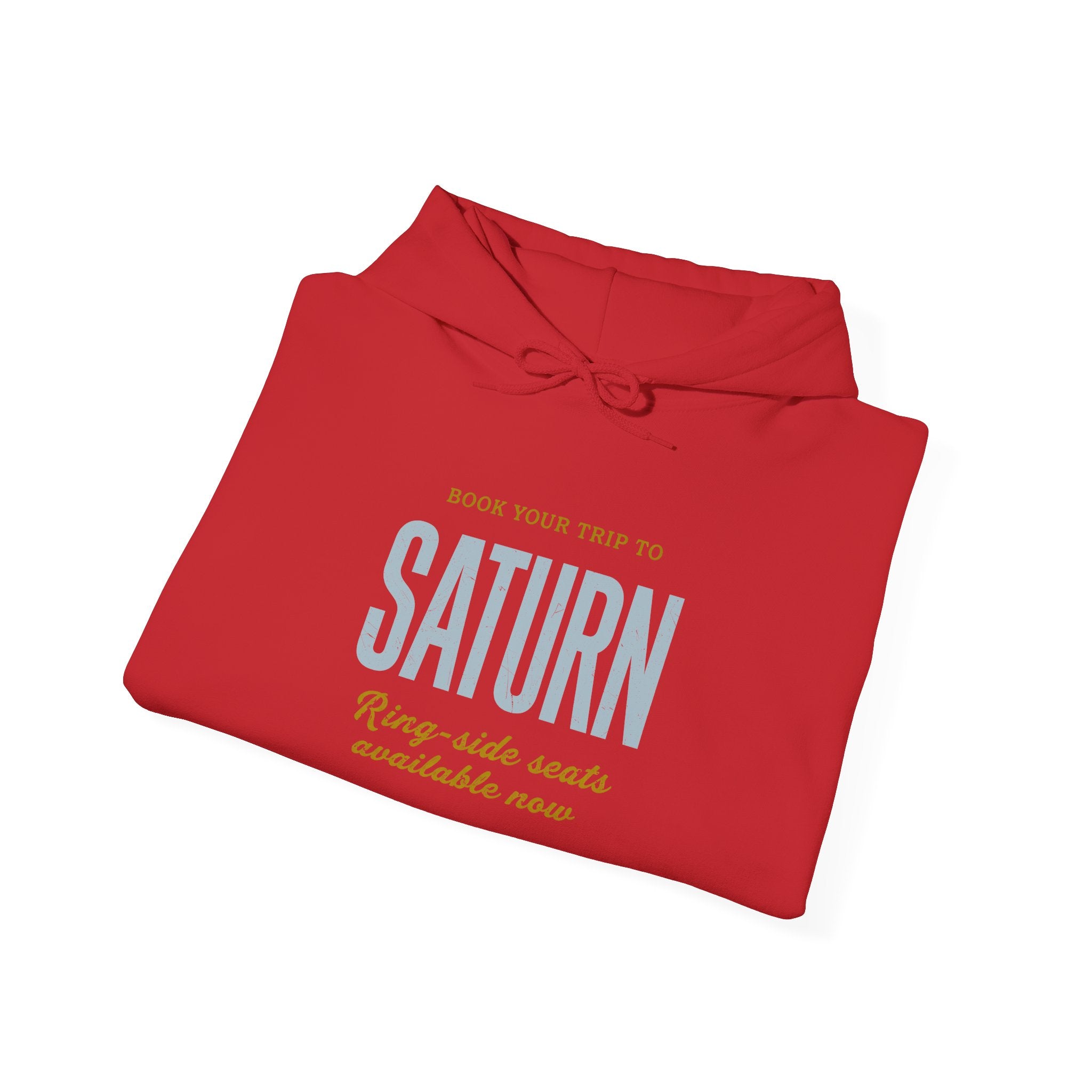 Saturn Travel Hoodie — 'Book Your Trip to SATURN' Vintage Space Sweatshirt