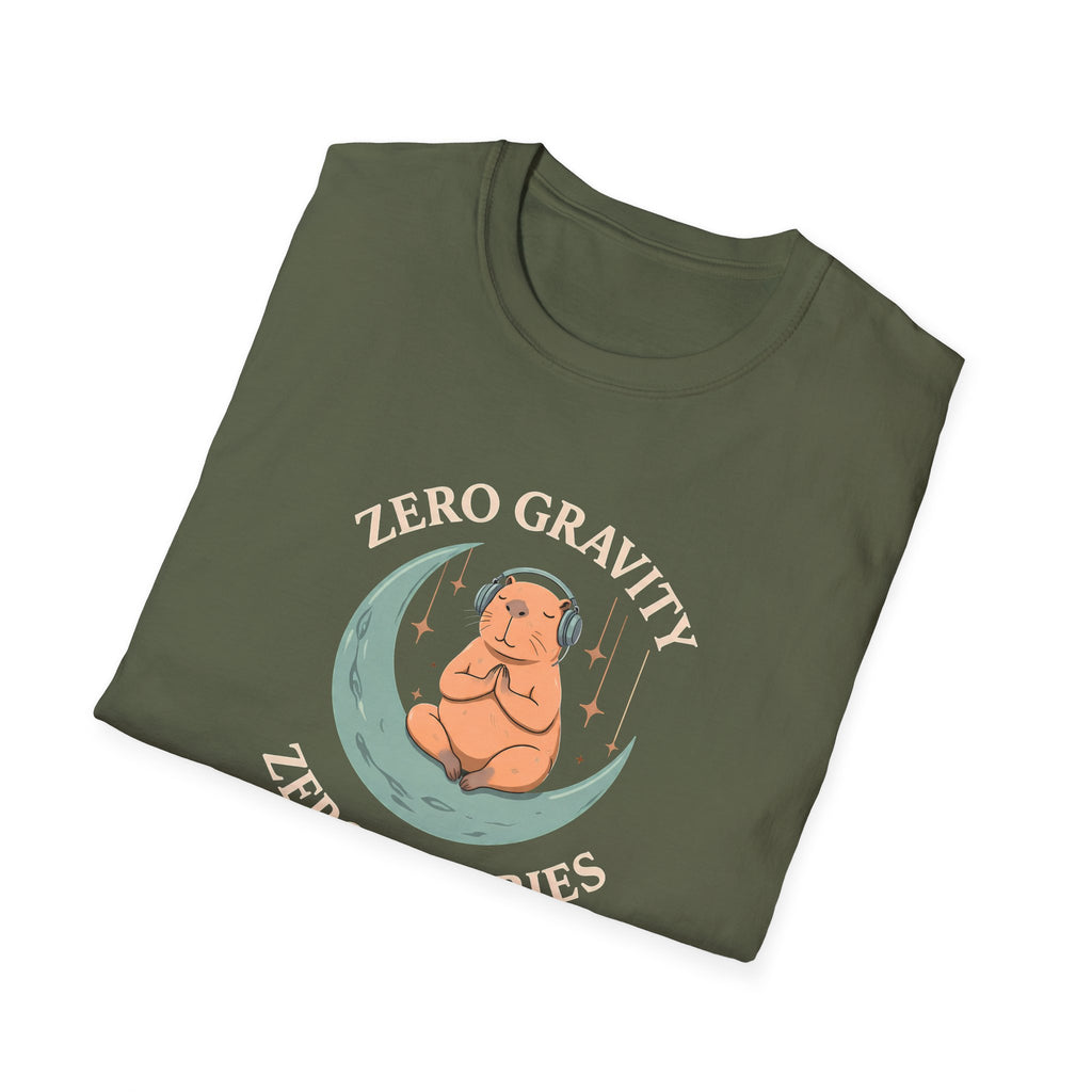 Zero Gravity, Zero Worries Meditating T-Shirt