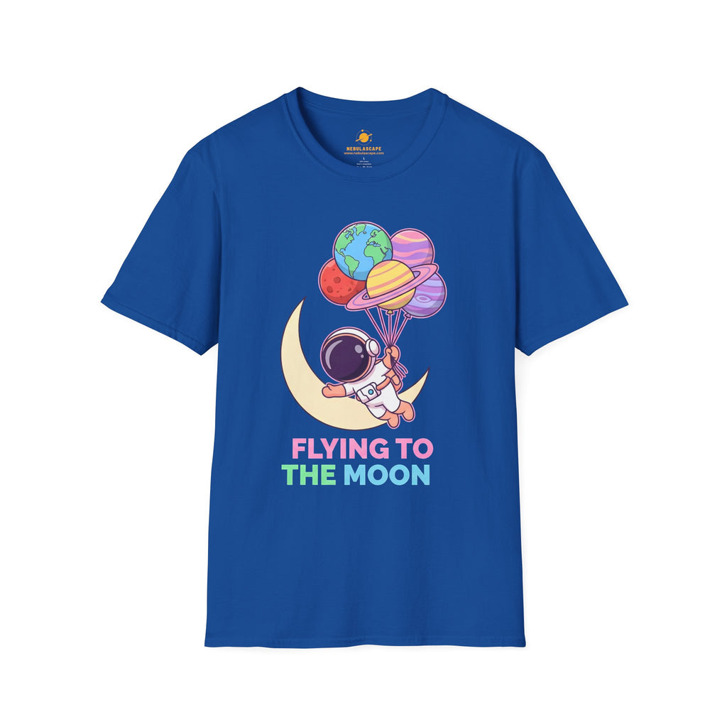 Flying to the Moon T-Shirt — Cute Astronaut Balloon Graphic Tee