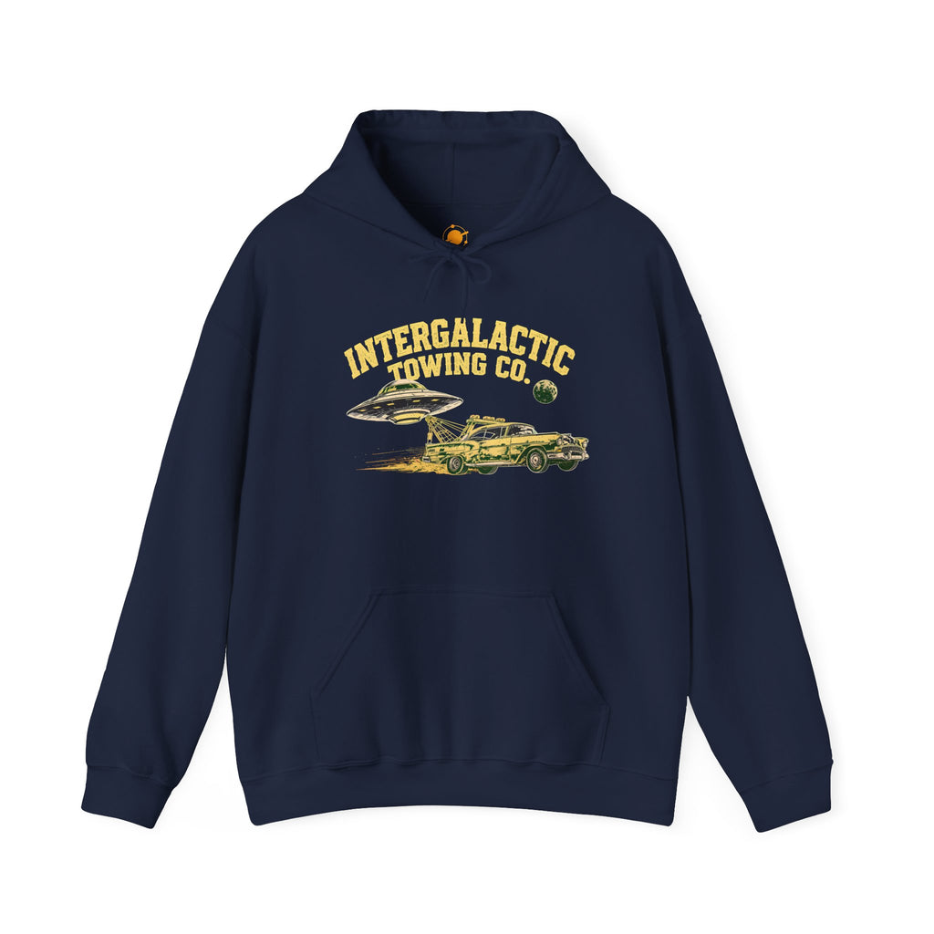 Intergalactic Towing Co. Hoodie – Retro Space Tow Truck Sweatshirt