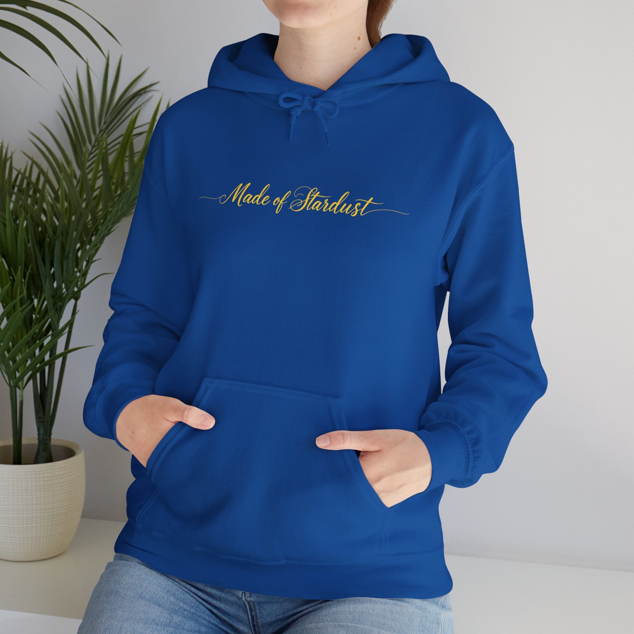 Made of Stardust Hoodie – Gold Script Cosmic Sweatshirt