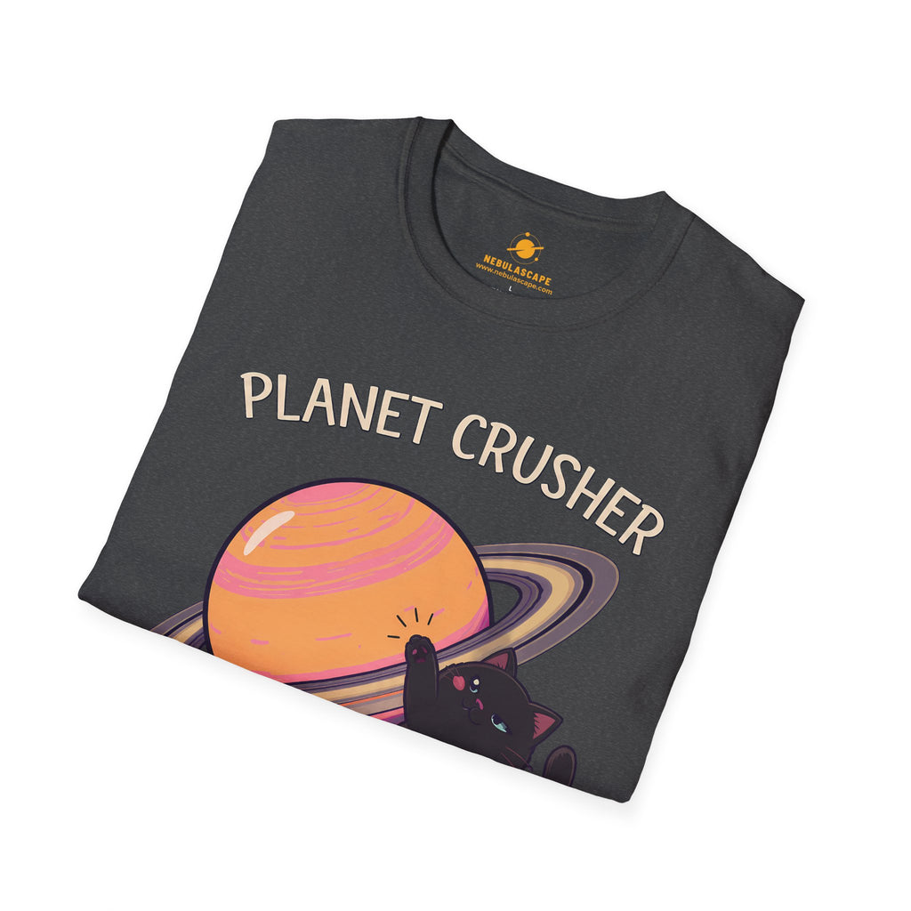 Planet Crusher Black Cat Playing T-Shirt