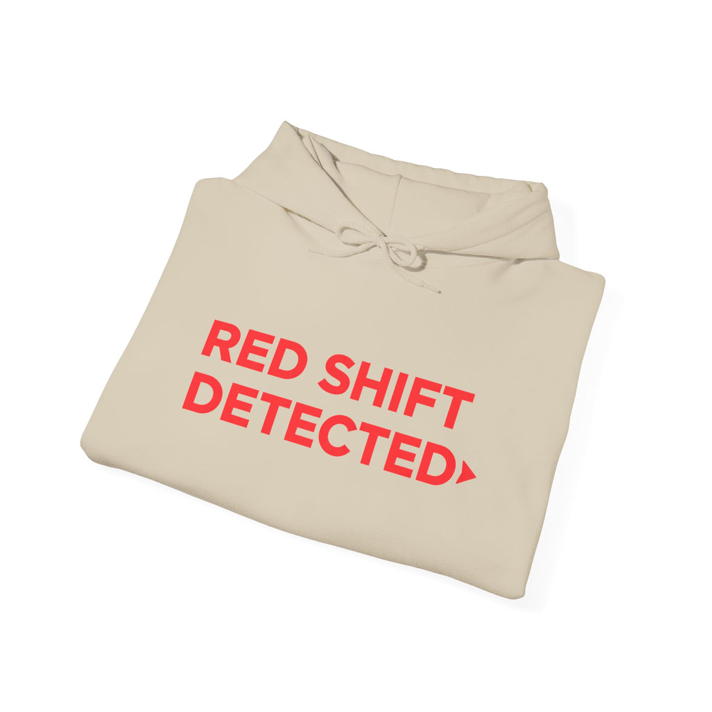 Red Shift Detected Hoodie — Astronomy Science Graphic Pullover