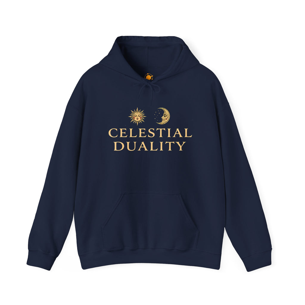 Celestial Duality Hoodie — Sun & Moon Spiritual Graphic Pullover