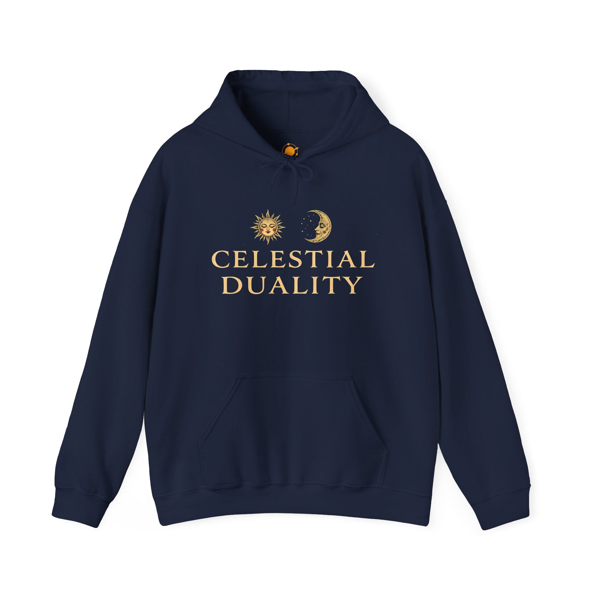Celestial Duality Hoodie — Sun & Moon Spiritual Graphic Pullover