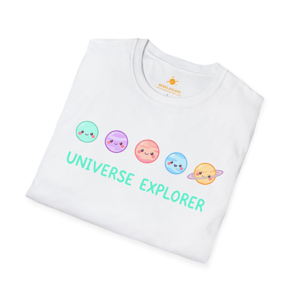 Universe Explorer T-Shirt — Cute Pastel Planets Graphic Tee