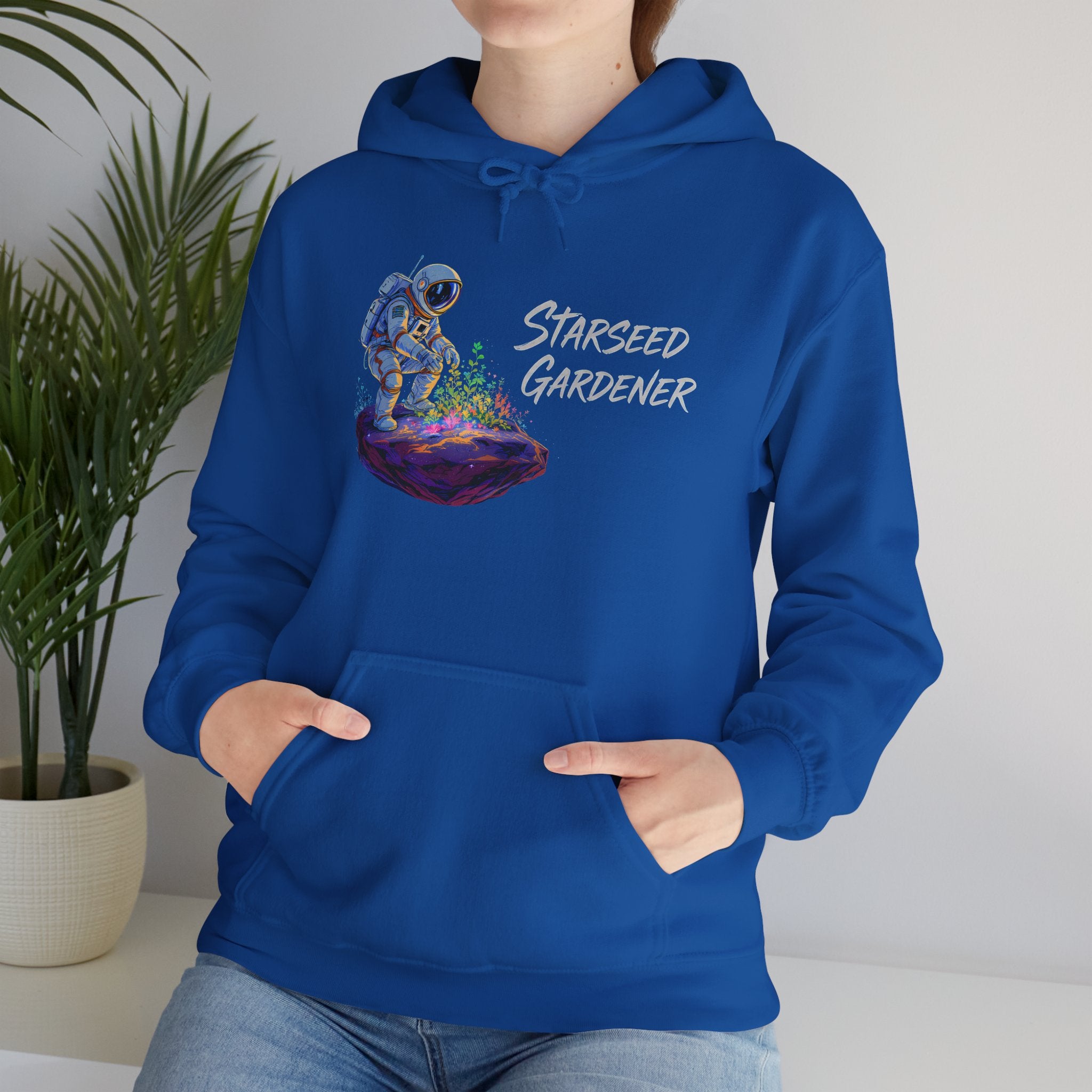Starseed Gardener Hoodie — Astronaut Plant Lover Graphic Sweatshirt