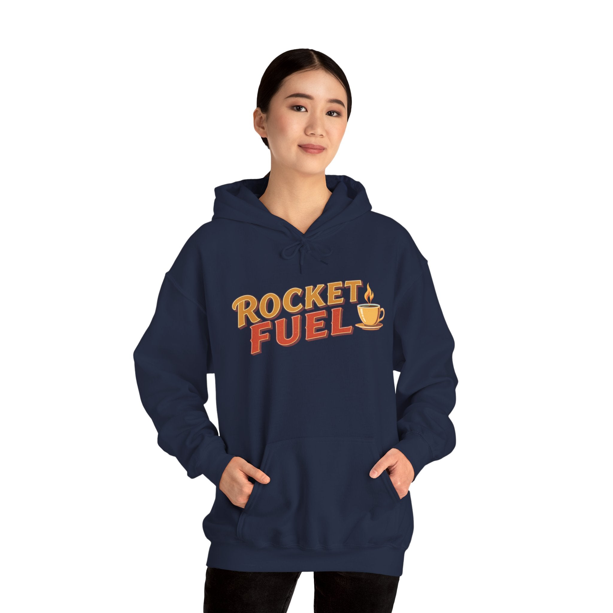 Rocket Fuel Hoodie — Coffee Lover Vintage Graphic Hooded Sweatshirt