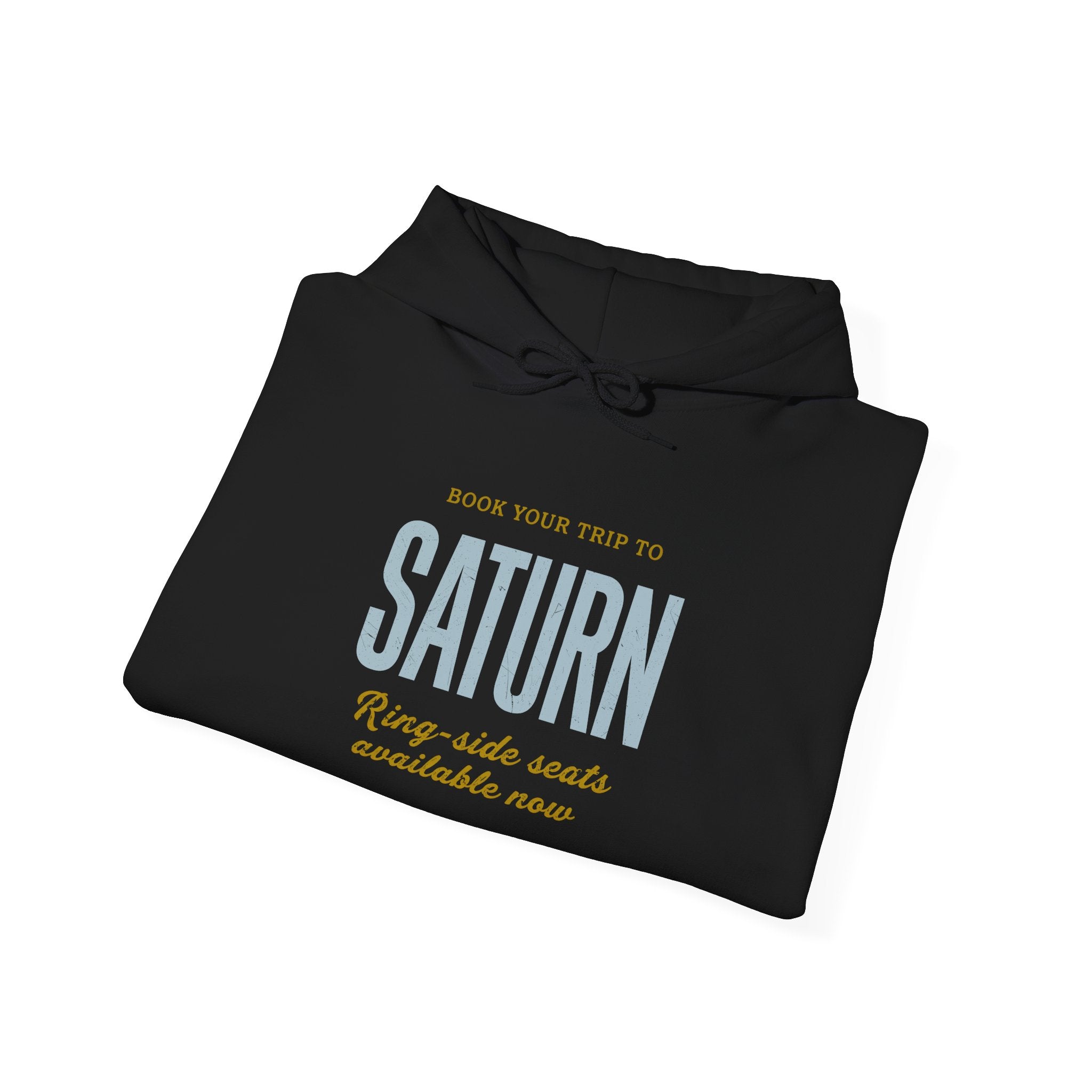 Saturn Travel Hoodie — 'Book Your Trip to SATURN' Vintage Space Sweatshirt