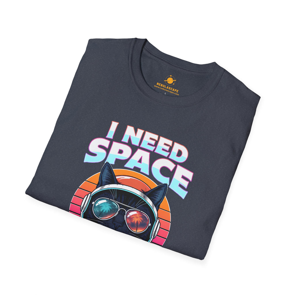 I Need Space Black Astronaut Cat T-Shirt