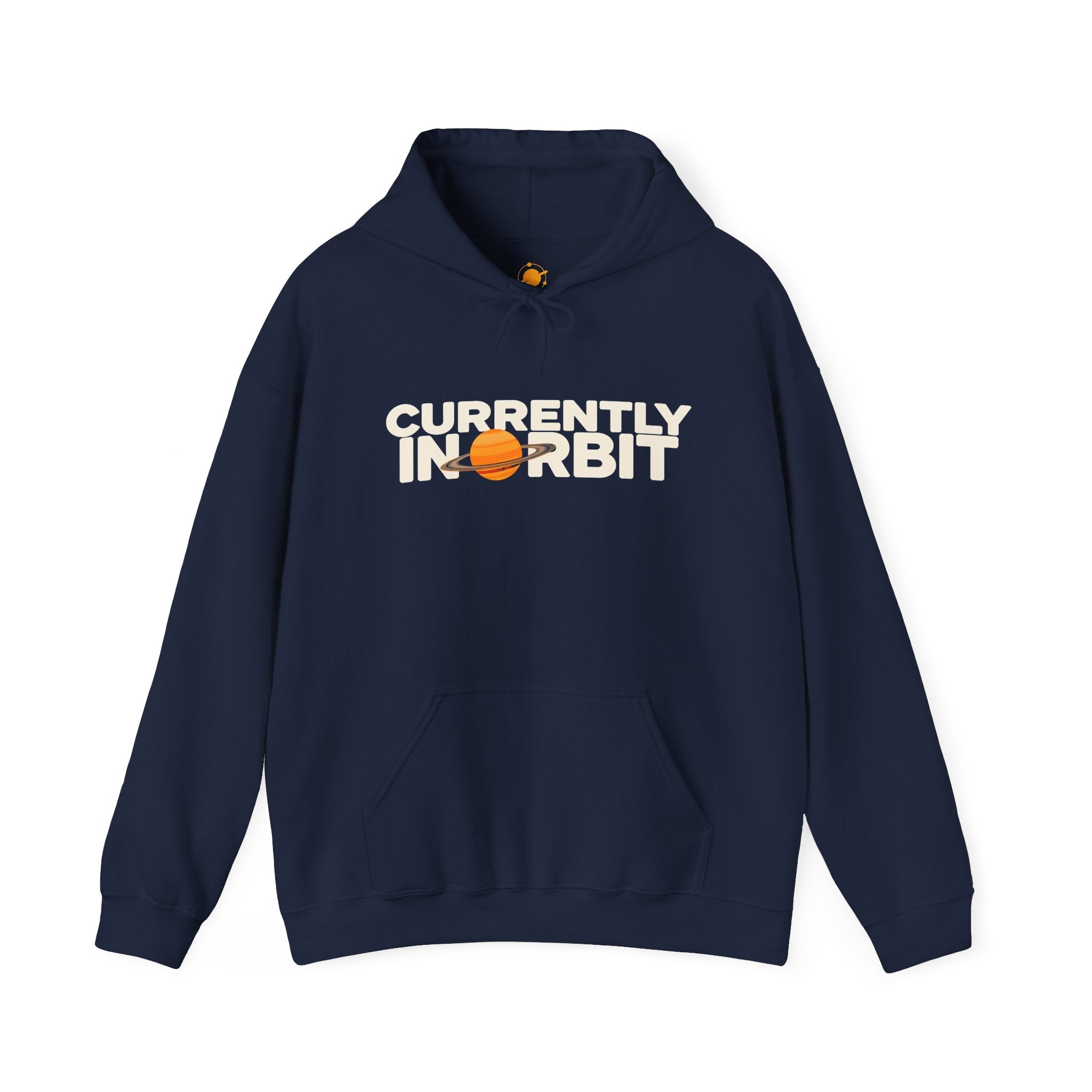 Currently In Orbit Hoodie — Space Graphic Pullover for Astronomy Lovers