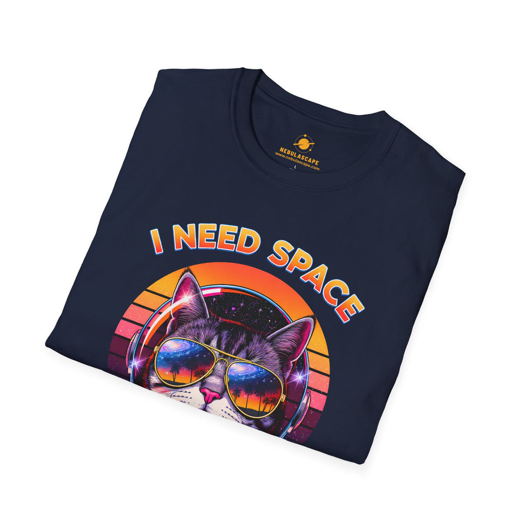 I Need Space Black Cat Astronaut T-Shirt