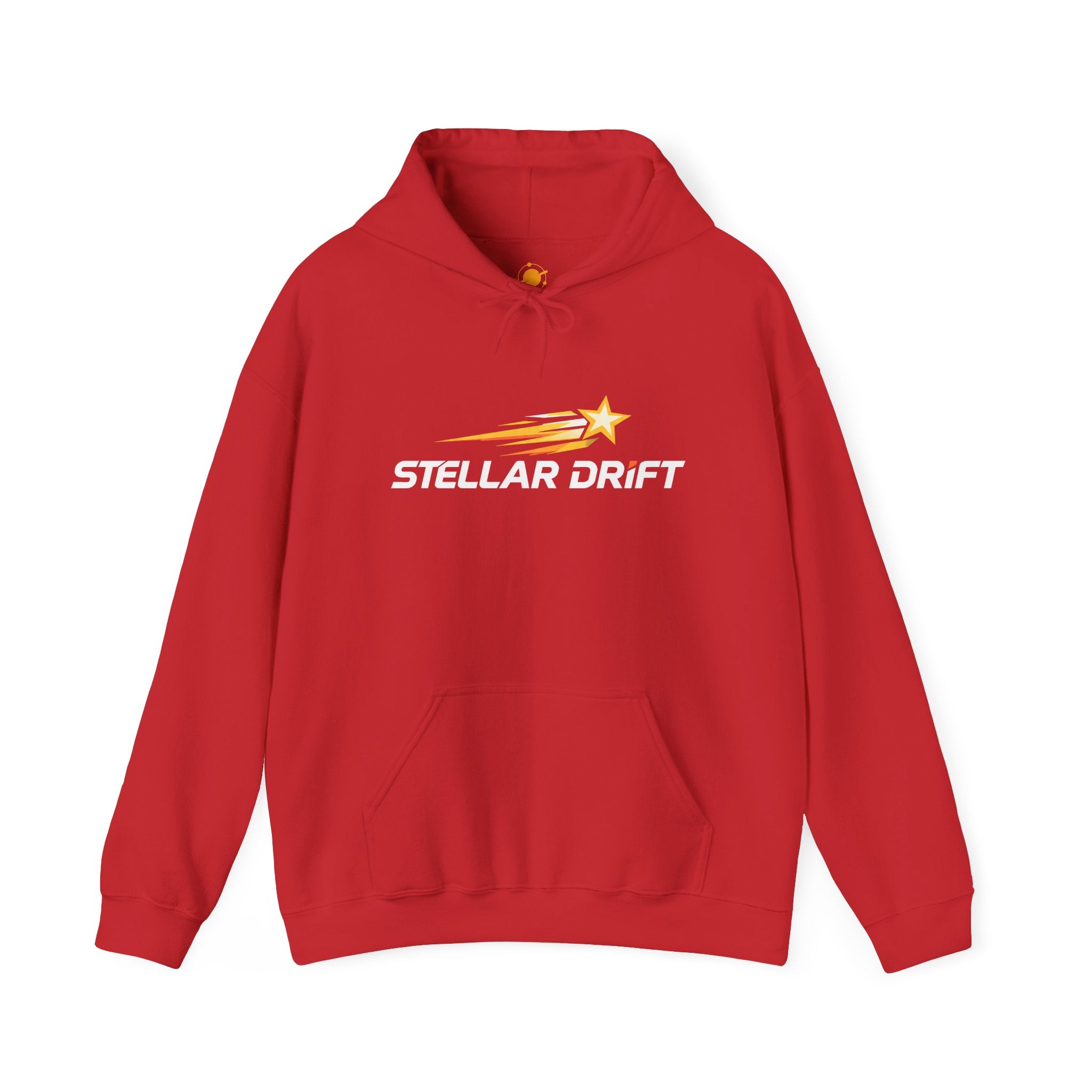 Stellar Drift Hoodie — Retro Space Racing Logo Pullover