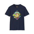 Saturn Surf Graphic T-Shirt — Retro Space Cat on Saturn"