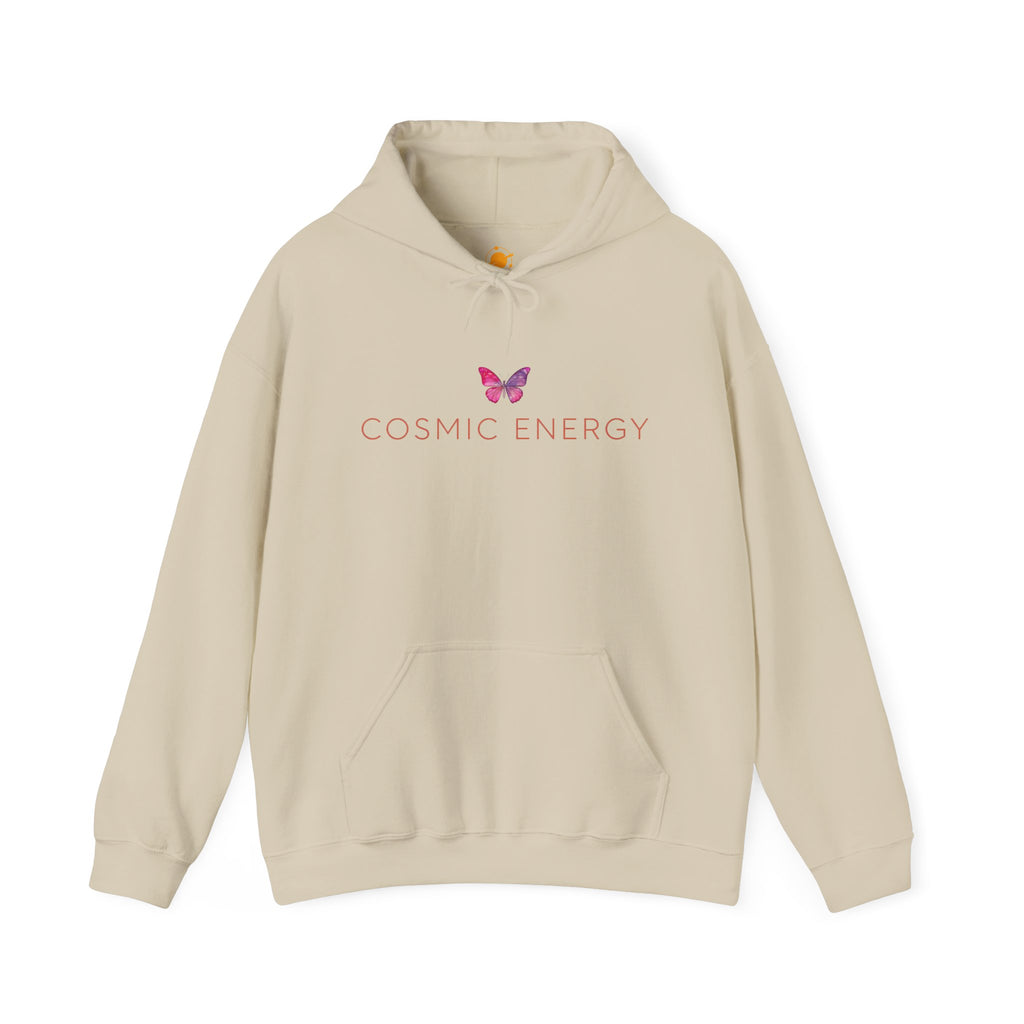 Cosmic Energy Hoodie — Pink Butterfly Spiritual Graphic Hoodie