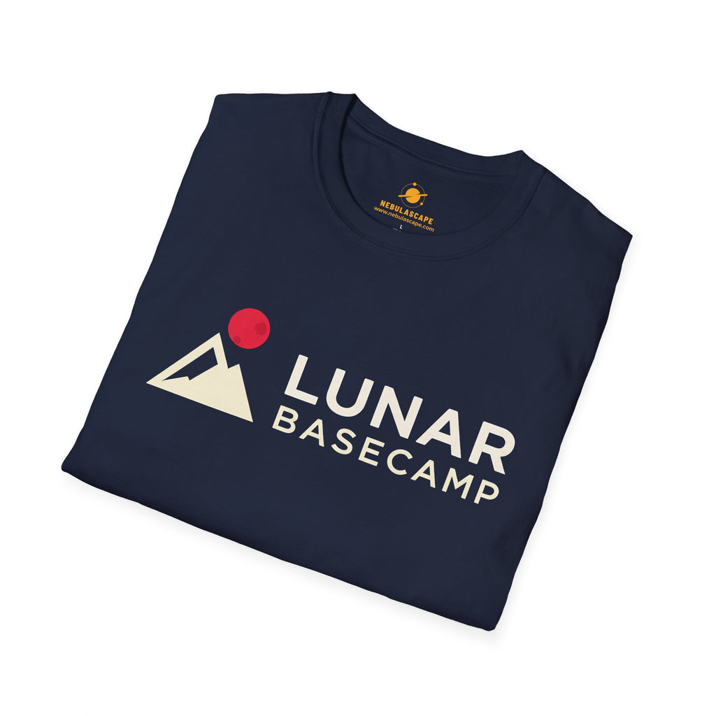 Lunar Basecamp T-Shirt — Retro Moon Mountain Logo Tee