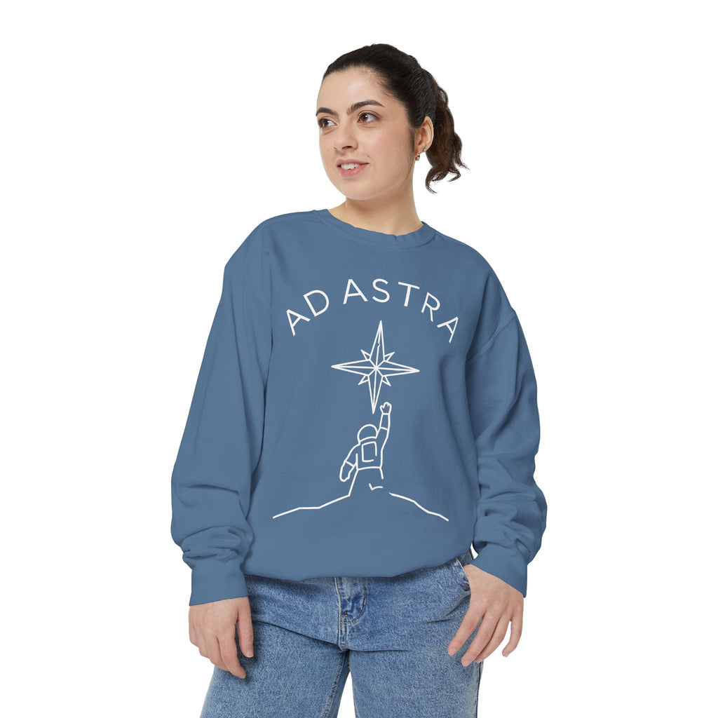 Ad Astra Sweatshirt — Astronaut Graphic Garment-Dyed Crewneck