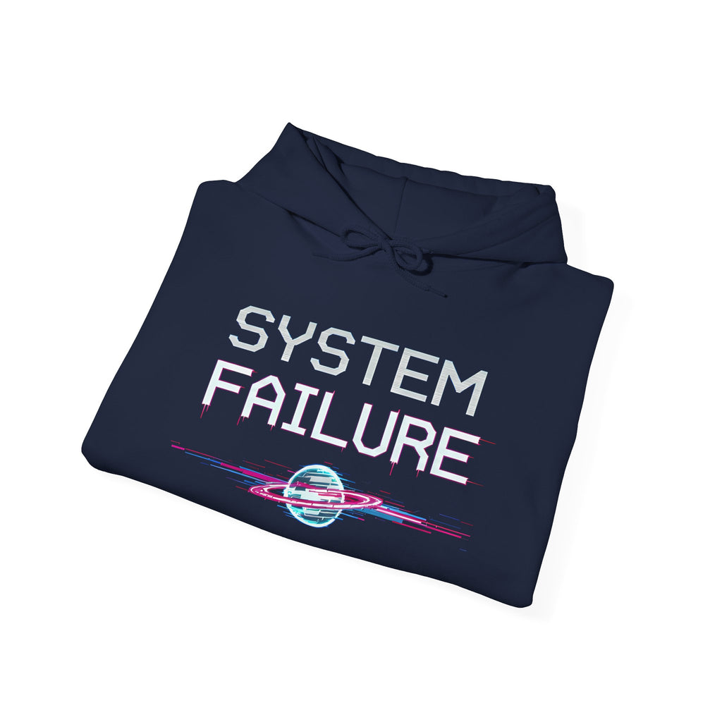 System Failure Hoodie — Retro Vaporwave Tech Graphic Hoodie