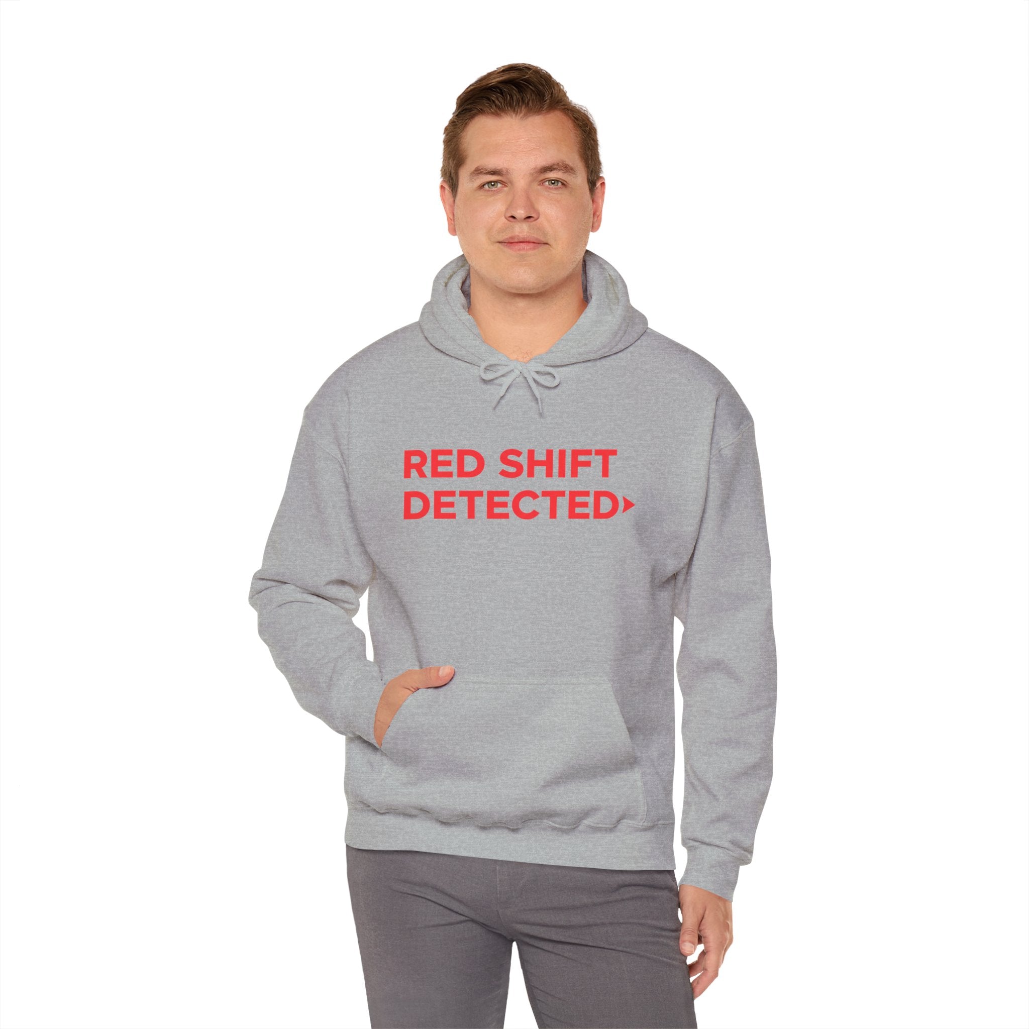 Red Shift Detected Hoodie — Astronomy Science Graphic Pullover