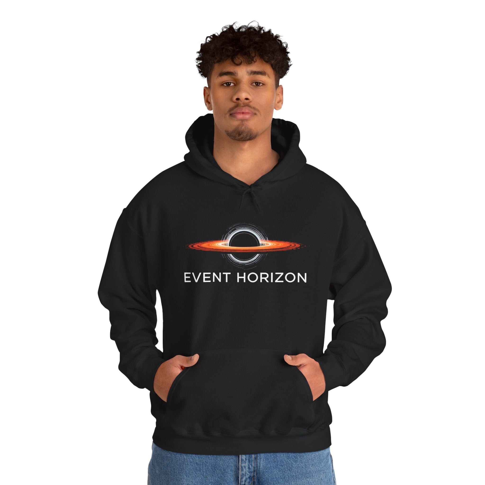 Event Horizon Hoodie — Space Black Hole Graphic Sweatshirt