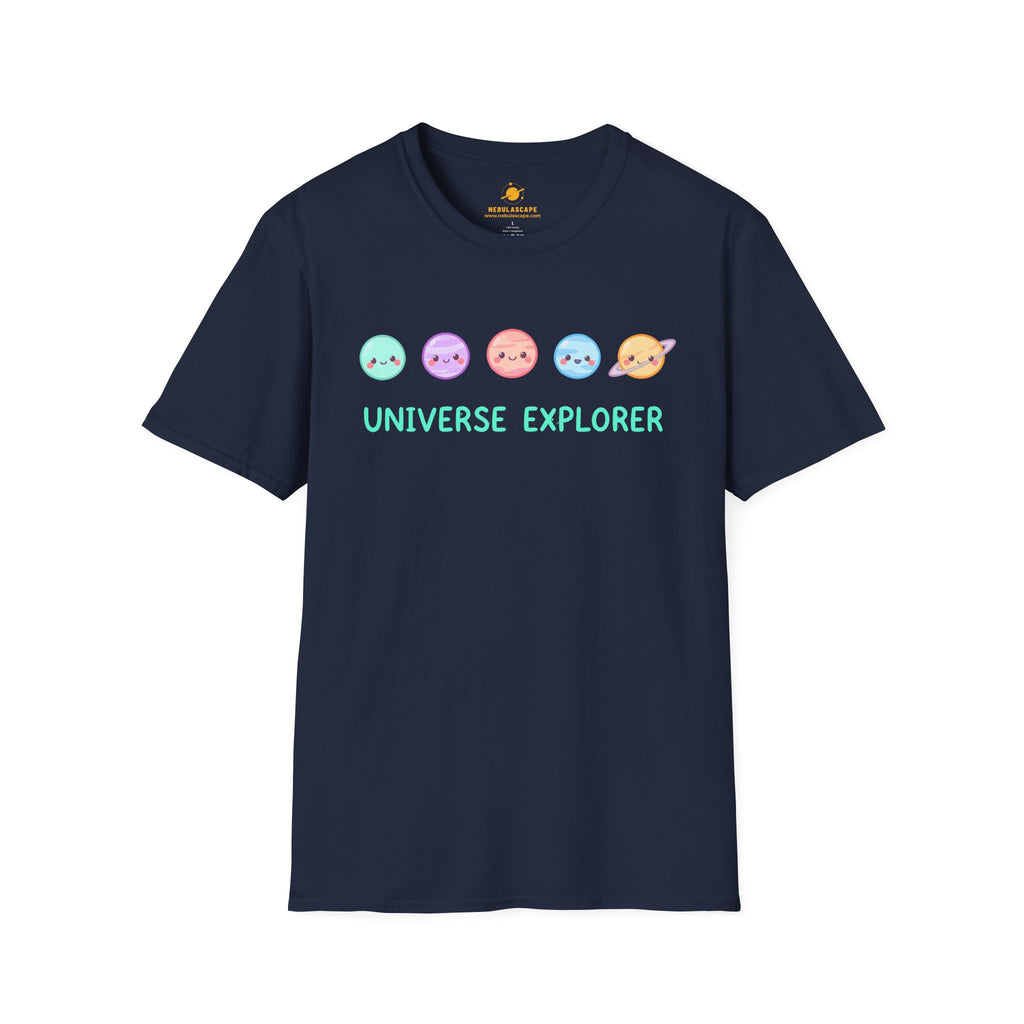 Universe Explorer T-Shirt — Cute Pastel Planets Graphic Tee